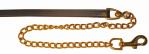 lead rein leather brass chain